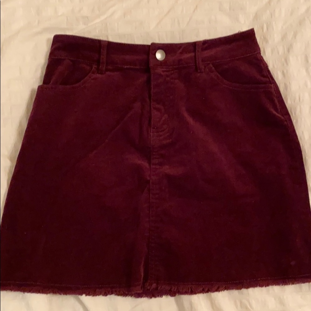 Maroon Mini skirt Corduroy size small
